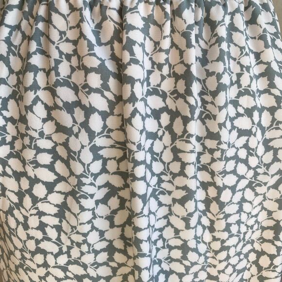 ABERCROMBIE & FITCH Pami Smocked Square Neck Leaf Print Babydoll Mini Dress XL - Picture 5 of 8